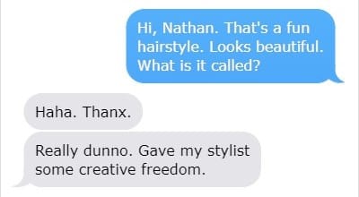 Complimenting Hairstyle Text
