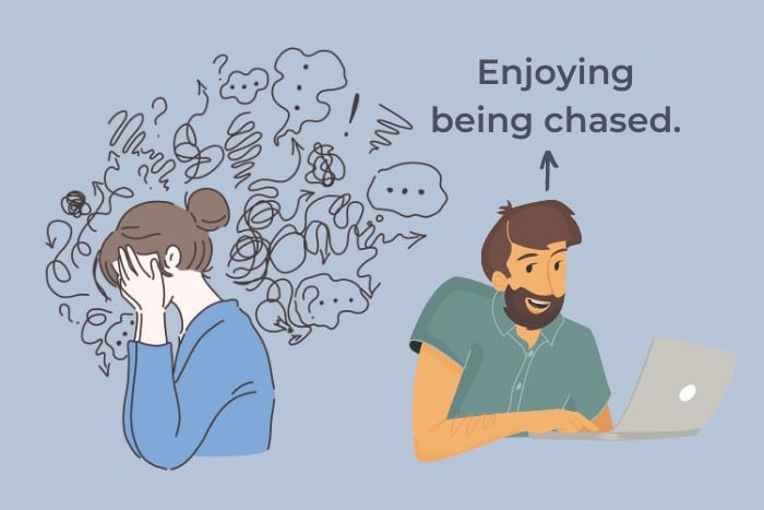 Man Enjoying Being Chased