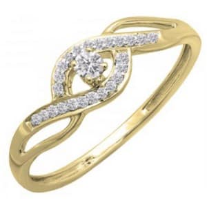 Dazzlingrock Collection Criss Cross Promise Ring